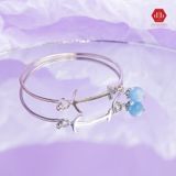  Kiềng Bạc 925 - Freedoom Bangle Phối Đá Thiên Nhiên 