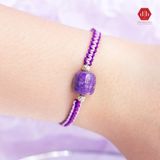  Vòng Tay Thắt Lu Thống Đá Mắt Rồng Tím & Xanh Lá Phối Charm Bạc 925 