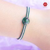  Vòng Tay Thắt Lu Thống Đá Mắt Rồng Tím & Xanh Lá Phối Charm Bạc 925 