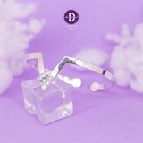  Kiềng Bạc 925 Cá Tính - Kiềng Kiểu Chữ V Đính Đá CZ 8Li Cá Tính - Silver Bangle K103 