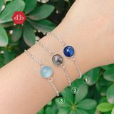  Vòng Tay Bạc 925 Xích Đá Thiên Nhiên Chấu Bao Simple Gem - Mệnh Thủy & Mộc 