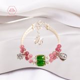  Vòng Đá Lu Thống Tourmaline Phối Charm Cây Và Hoa Tuyết - Vòng Đá Phong Thuỷ Dành Cho Các Mệnh 