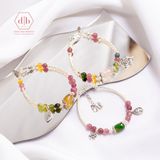  Vòng Đá Lu Thống Tourmaline Phối Charm Lá - Vòng Đá Phong Thuỷ Dành Cho Các Mệnh 