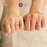  Couple Rings - Nhẫn Cặp Bản Line Đá & Trơn - 1 Viên Đá Giữa 2413NH 