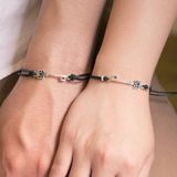  Vòng Tay Thắt Couple Phối Charm Bạc 925 Hình Chìa Khóa 