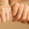 Couple Rings - Nhẫn Cặp Couple Rectangle Stone Dottie Line - 2452NH