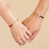  Vòng Tay Thắt Couple Charm Bạc 925 Thanh Ống Khắc Chữ 