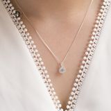  Mặt dây chuyền BẠC 925 khoen đính đá Diamond Button - Đá Chủ Đủ Size Ddreamer 