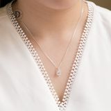  Mặt dây chuyền BẠC 925 khoen đính đá Diamond Button - Đá Chủ Đủ Size Ddreamer 