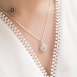  Mặt dây chuyền BẠC 925 khoen đính đá Diamond Button - Đá Chủ Đủ Size Ddreamer 