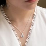  Mặt dây chuyền BẠC 925 khoen đính đá Diamond Button - Đá Chủ Đủ Size Ddreamer 