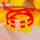  Vòng Tay Dây Thắt Đá Thiên Nhiên Citrine Vàng Phối Charm Bạc 925 Kim Tiền 