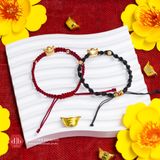  Vòng Tay Dây Thắt Thỏi Vàng Chiêu Tài Lộc & Cầu May Mắn - Vòng Thắt Thủ Công Phối Charm Bạc 925 