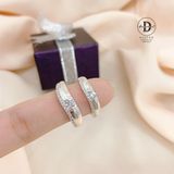  Couple Rings - Nhẫn Cặp Bản Mo Tròn 1 Line Đá Dợn Sóng-2475NH 