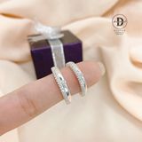  Couple Rings - Nhẫn Cặp  1 Line Đá Mảnh Bản Bi 1 Line Trơn -  2482NH 