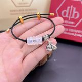  Vòng Tay Dây Cứng Cỏ 4 Lá & Ngũ Điếu Chiêu May Mắn Tài Lộc MoonStone - Vòng Đá Phong Thủy 