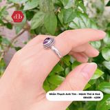  Amethyst Big Mystery Braid Stone Silver Ring - Nhẫn đá Thạch Anh Tím 084SR 