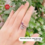  Amethyst Gemstone Arrow Silver Ring - Nhẫn đá Thạch Anh Tím Kiểu Mũi Tên 078SR 