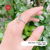  Peridot Topaz Citrine Aventurine Amethyst Garnet Gemstone Silver Ring - Nhẫn 3 Loại Đá Thiên Nhiên 025SR 