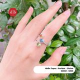  Peridot Topaz Citrine Aventurine Amethyst Garnet Gemstone Silver Ring - Nhẫn 3 Loại Đá Thiên Nhiên 025SR 