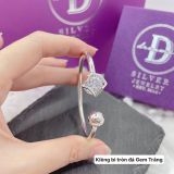  Kiềng Bạc 925 Xỏ Charm Đính Đá CZ - Gem Silver Bangle K084 