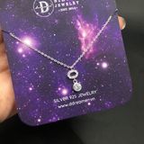  Sterling Silver Necklace-Dây Chuyền Bạc 925 - Dây Chuyền Google Vòng Tròn Nhỏ và 1 Viên Đá Rơi DC101 