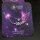  Sterling Silver Necklace - Dây Chuyền Bạc 925 - Dây Chuyền Layer 2 Dây - Viên Đá và Lá Olive Lớn Đính Đá DC115 