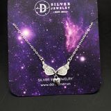  Sterling Silver Necklace-Dây Chuyền Bạc 925 - Dây Chuyền Angle Wing Heart - Cánh Thiên Thần Đính Đá & Trái Tim DC110 