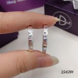  Couple Rings - Nhẫn Cặp Bản Sọc 2 Hình Chữ Nhật & Đá CZ 2li- 2545NH 