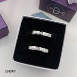  Couple Rings - Nhẫn Cặp Bản Sọc 2 Hình Chữ Nhật & Đá CZ 2li- 2545NH 