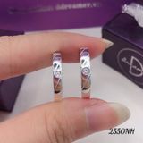  Couple Rings - Nhẫn Cặp Bản 3mm 4 Line Chéo Đơn Giản & 1 Đá 2lii-2550NH 