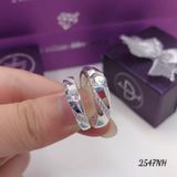  Couple Rings - Nhẫn Cặp Premium Dợn Sóng Dày 2 Line Đá & Đá CZ 5li Chủ-2547NH 