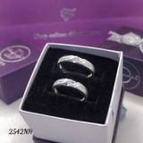  Couple Rings - Nhẫn Cặp Dợn Sóng Đính 1 Đá CZ 3li - 2542NH 