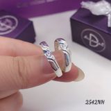  Couple Rings - Nhẫn Cặp Dợn Sóng Đính 1 Đá CZ 3li - 2542NH 