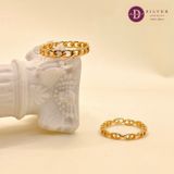  DNA Line Gold Plated Silver Ring - Nhẫn Freesize DNA Xi Vàng 2002NT 