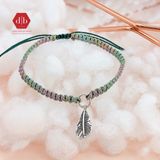  Vòng Tay Dây Thắt Phối Charm Bạc 925 Lá Leaf 