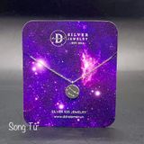  Sterling Silver Necklace-Dây chuyền Mặt Tròn Cung Hoàng Đạo Song Tử và Kim Ngưu - Horoscope Star Sign Moon Tag-811dc 