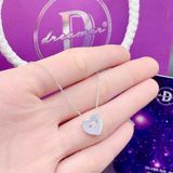  Sterling Silver Necklace-Dây Chuyền Bạc 925-Dây Chuyền Heart Button (Nhám) (SALE) - DCT004 Ddreamer 