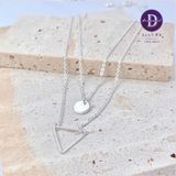  Layer Basic Circle & Triangle Sterling Silver Necklace - Dây Chuyền Bạc 925 Dây Đôi Hình Tròn Và Tam Giác 516DCT 