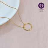  Thick Basic Halo Sterling Silver Necklace - Gold Plated Necklace - Dây Chuyền Mặt Tròn Chỉ Tròn Dày 821DCT 