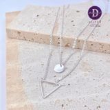  Layer Basic Circle & Triangle Sterling Silver Necklace - Dây Chuyền Bạc 925 Dây Đôi Hình Tròn Và Tam Giác 516DCT 