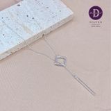  Square Falling Bar Sterling Silver Necklace - Dây Chuyền Bạc 925 Kiểu Xỏ Freesize Hình Vuông 281DCT 