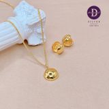  Round Bean Hoops - Gold Plated Earrings - Hoa Tai Khoen Ốp Tròn - 317BTT 