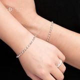  Box Dot Chain Silver Bracelet - Vòng Tay Bạc 925 Bi Hộp 4mm 890VTT 