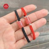  Vòng Dây Thắt Lu Thống Đào Hoa - Vòng Thắt Dây Thủ Công Đá Phong Thủy - Rhodochrosite 