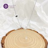  Dây Chuyền Bạc 925 Freesize 3 Bướm 1 Viên Đá Rơi - 3 Butterfly & Falling Stone - Silver Necklace 925 Ddreamer Jewelry 347DCH 