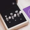 Bông Tai Đá Moissanite Kiểu 4 Chấu Chuôi Vặn Bạc 950 Xi Vàng Trắng Cao Cấp - Moissanite Silver Earrings MBT010 - MBT011 - MBT012