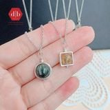  Mặt Dây Chuyền Đá Thiên Nhiên - Đá Garnet & Mắt Rồng Xanh Lá, Thạch Anh Hồng  Mix Charm Bạc 925 - Cho Mệnh Hỏa/Thổ - Ddreamer 