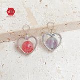  Mặt Dây Chuyền Đá Thiên Nhiên - Đá Thạch Anh Dâu Hồng & Flourite Moon Stone Mix Charm Bạc 925  - Ddreamer 