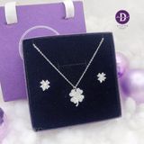  Bộ Trang Sức Bạc 925 - Bộ Trang Sức Lucky Flower Baguette/CZ Cao Cấp - Ddreamer 